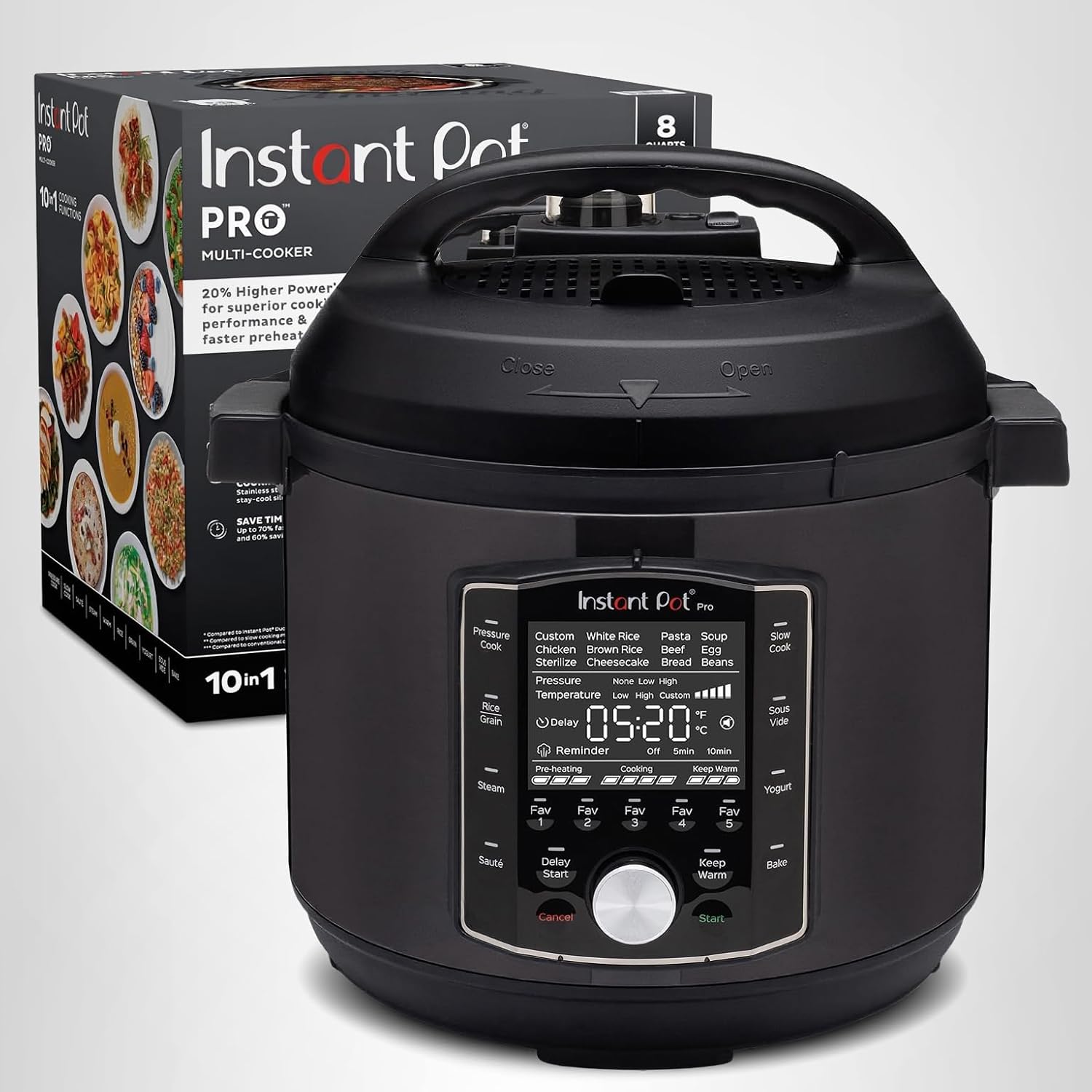 Instant Pot Pro (8 QT) 10-in-1 Pressure Cooker Slow Cooker Rice/Grain Cooker Steamer Sauté wourant