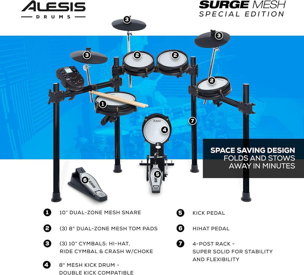 Alesis Drums Command Mesh SE Kit-Electric Drum Set USB MIDI Connection 600 Drum Sound wourant