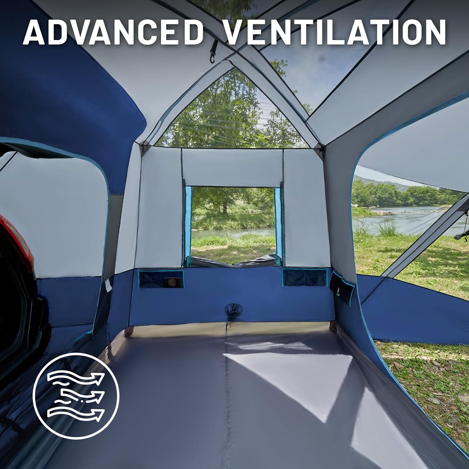 TIMBER RIDGE 5-9 Person SUV Tent with Screen Porch and Awning for Family Camping, Weather Resistant and Portable Van or Car Tent, Includes Rainfly and Storage Bag, 13' W X 10' L X 7.1' H wourant