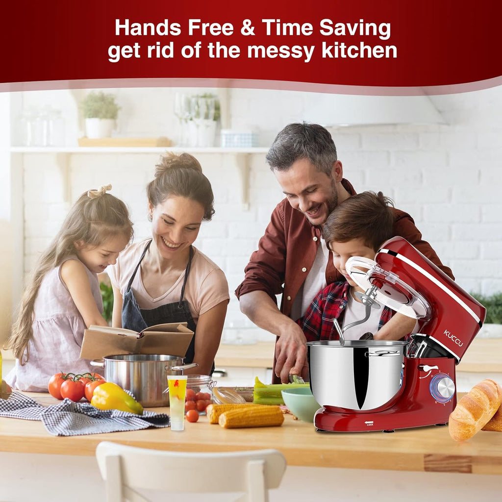 Stand Mixer 6.5 Qt 660W 6-Speed Tilt-Head Food Dough Mixer, Kitchen Electric Mixer with Stainless Steel Bowl,Dough Hook,Whisk, Beater, Egg white separator wourant