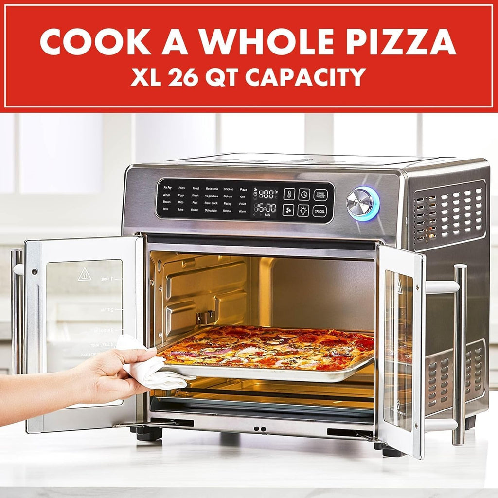 Extra Large French Door Air Fryer Toaster Oven Combo 24 Cooking Functions Digital Controls wourant