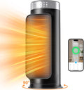1500W Indoor Space Heater, Smart PTC Electric Heater with Wifi/App and Remote Control, Overheat and Tip-Over Protection wourant