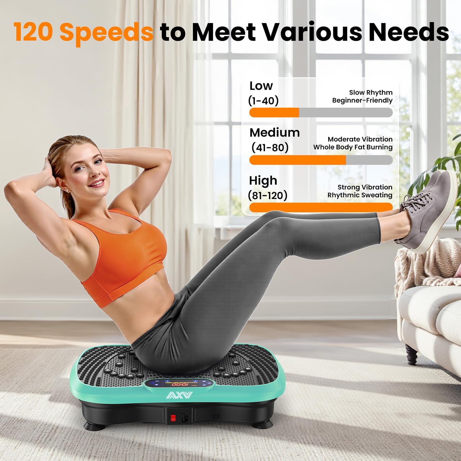 AXV Vibration Plate Fitness Platform Trainer Suitable for men and women to lose weight and burn fat at the gym wourant