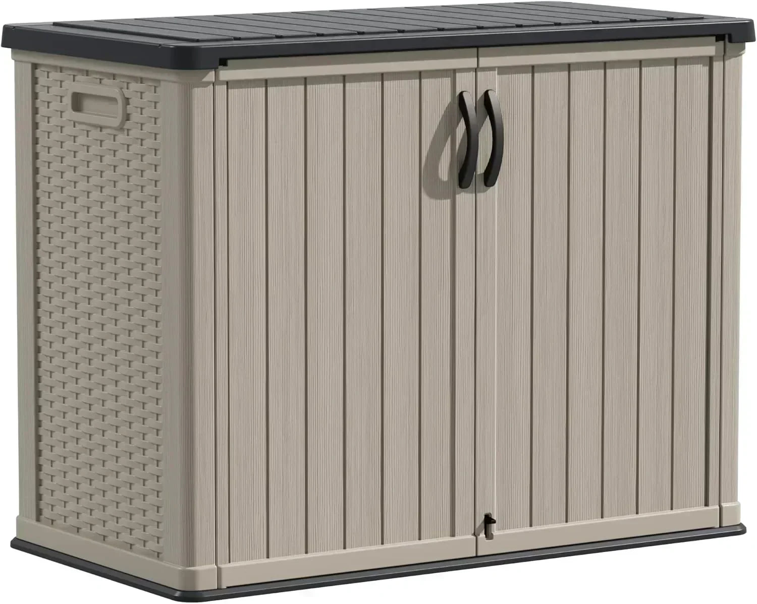 Devoko Outdoor Storage Cabinet 26 Cu Ft with Lockable Doors Horizontal Storage Shed Waterproof wourant