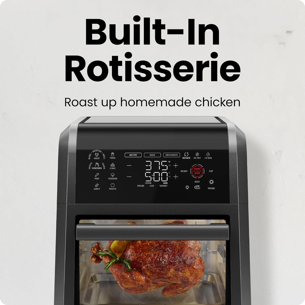 CHEFMAN ExacTemp 12-Quart Air Fryer Integrated Smart Cooking 28 Touchscreen Presets wourant