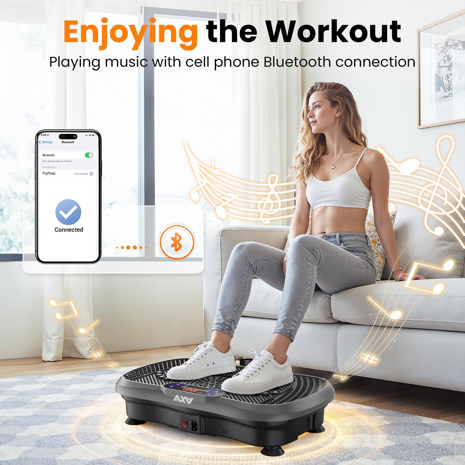 AXV Vibration Plate Fitness Platform Trainer Suitable for men and women to lose weight and burn fat at the gym wourant