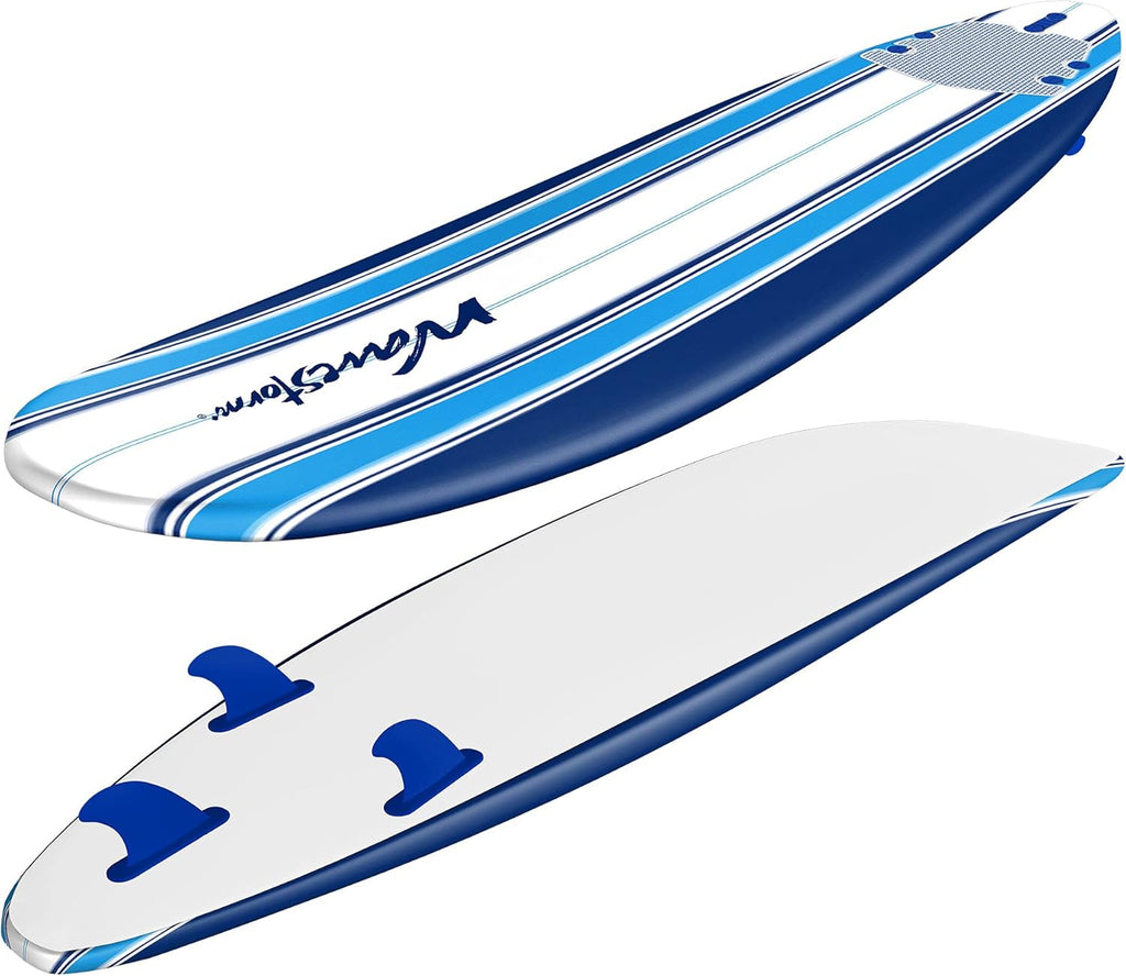 Wavestorm 8ft Classic Surfboard // Foam Wax Free Soft Top Longboard for Adults and Kids of All Levels of Surfing wourant