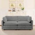 ROWHY Oversized Modular Sectional Sofa with Movable Ottoman, 112 Inch 4 Seat Modern Corduroy Sofa Set, Convertible L Shaped Couch for Living Room and Office, Beige wourant