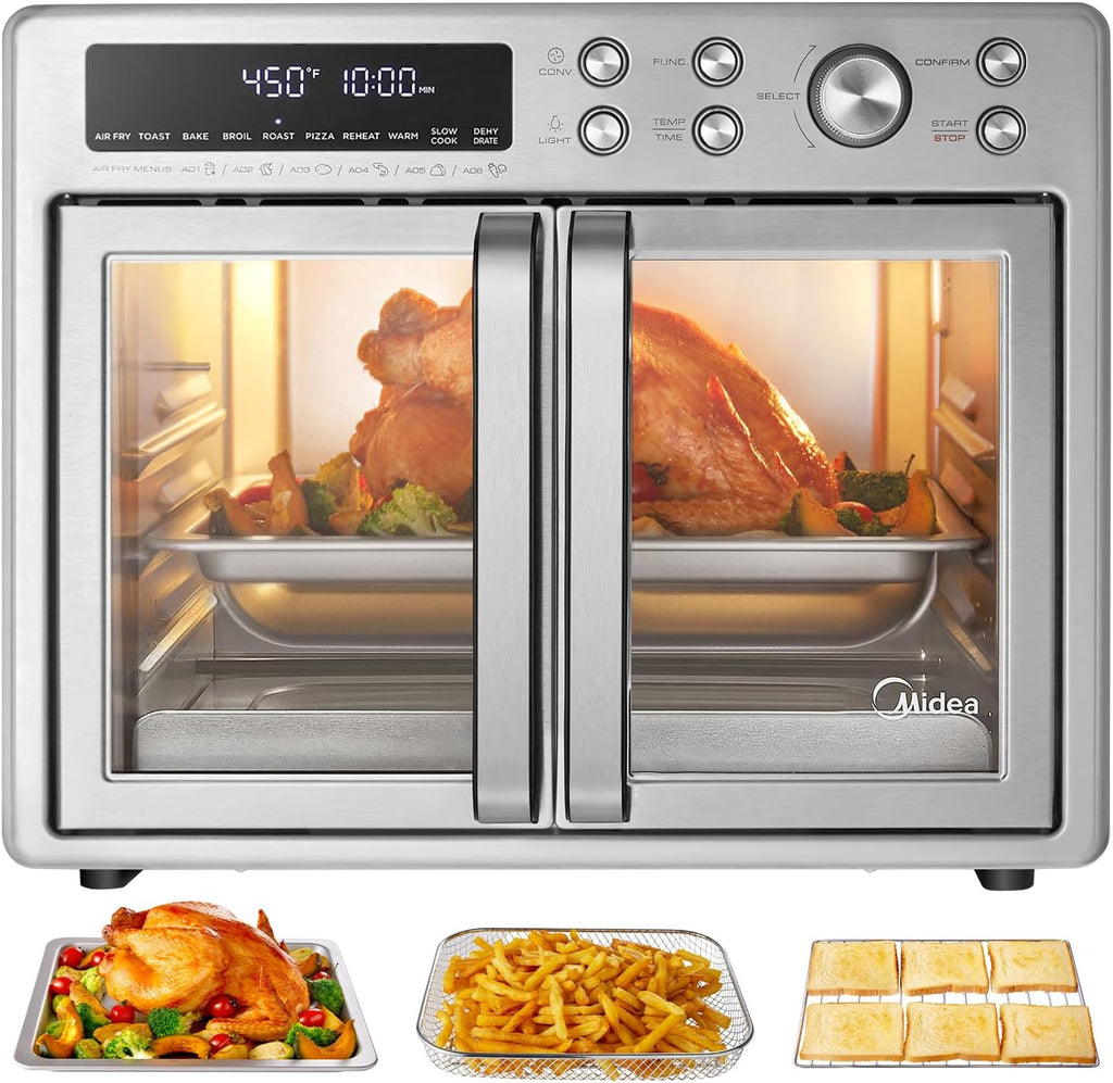 Midea Flexify French Door Toaster Oven Air Fryer Combo, 26.4 QT, Extra Large Air Fryer Countertop wourant