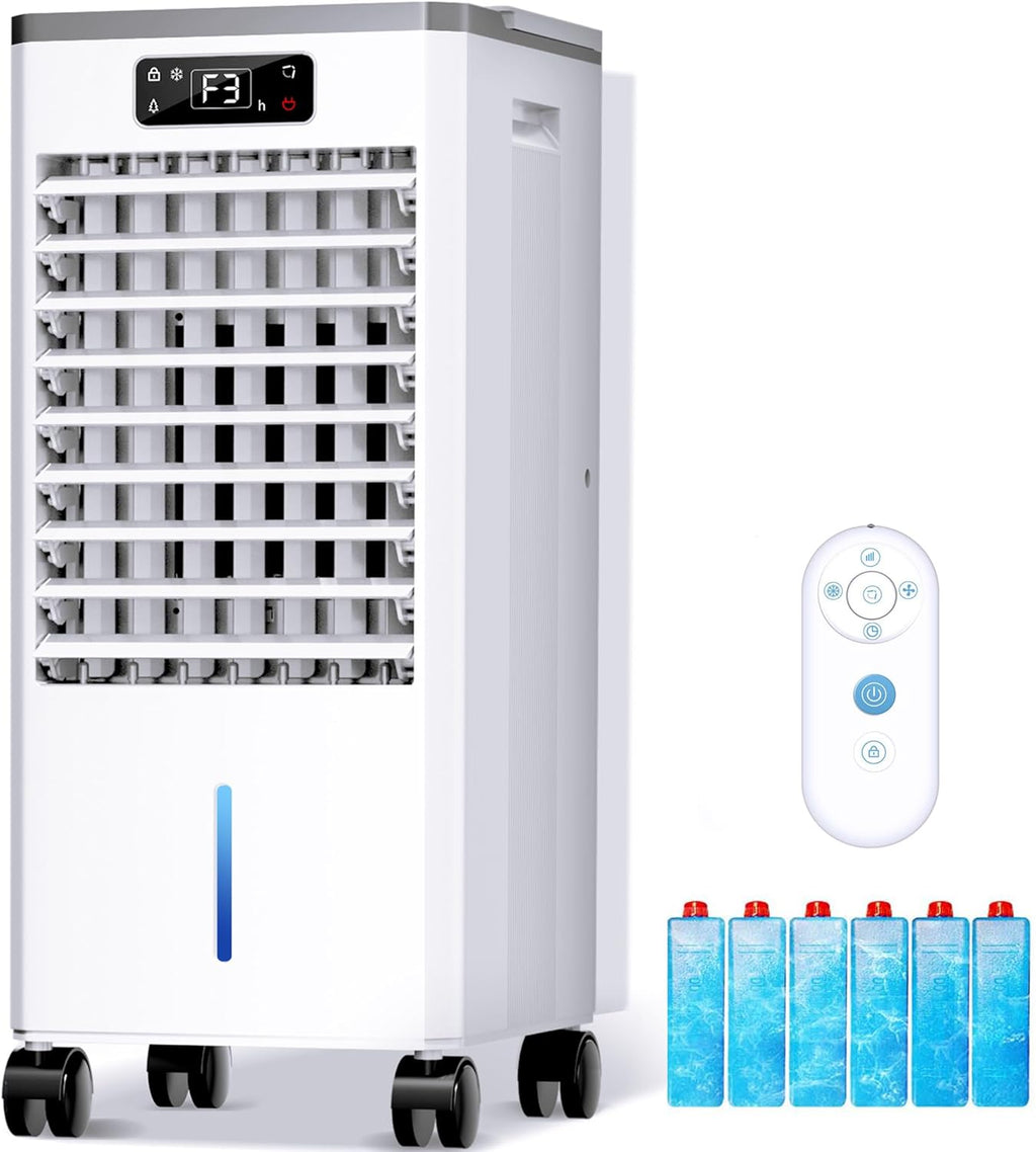 Windowless Portable Air Conditioners, Evaporative Air Cooler w/3 Modes & 3 Speeds, 12H Timer for Smart Auto-off, 2-Gal Tank for 20H Cooling,16FT Remote,No Hose Needed,46db Swamp Cooler wourant