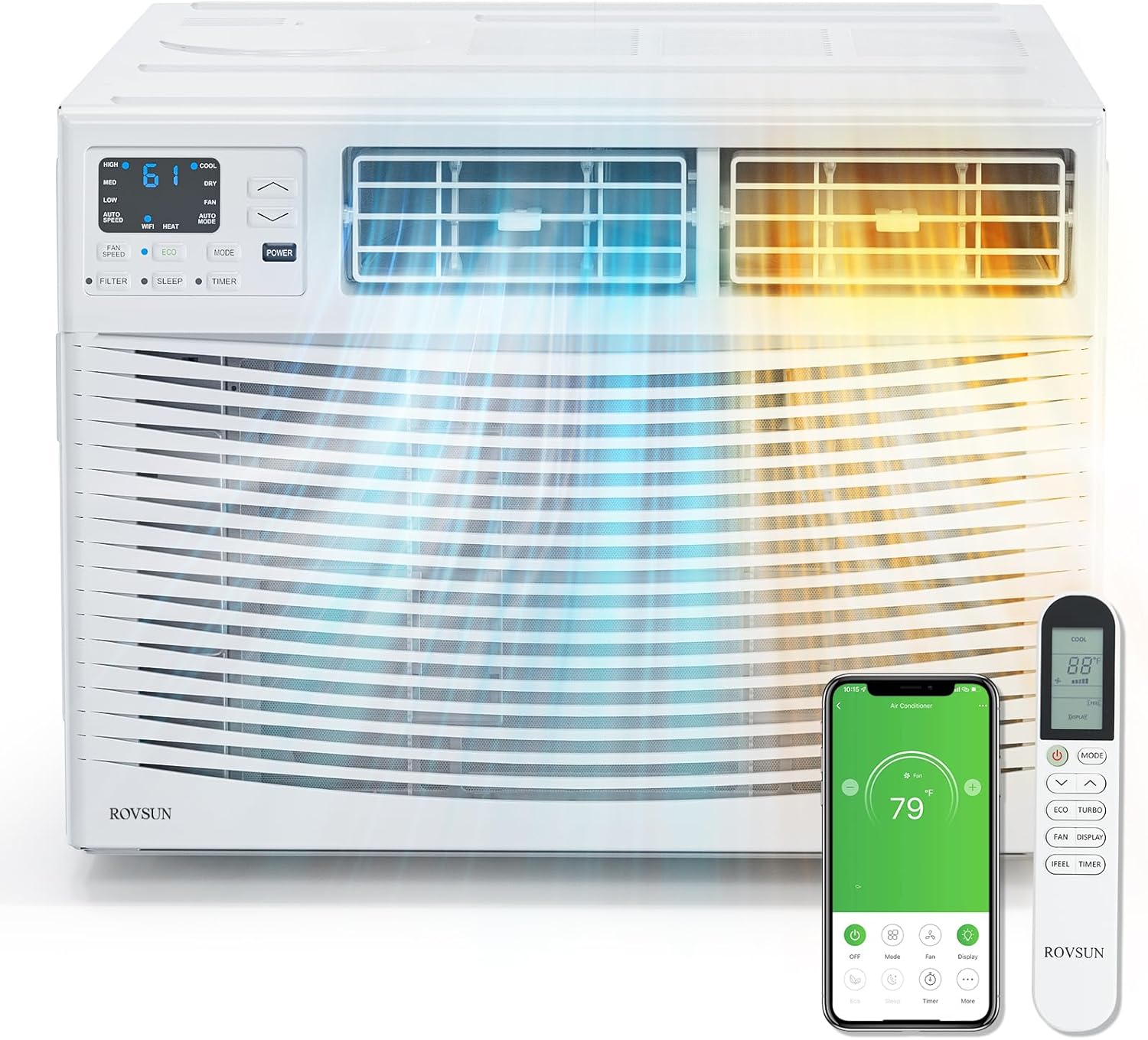 ROVSUN 8000 BTU Window Air Conditioner with Heat Window AC Unit Heater Combo wourant