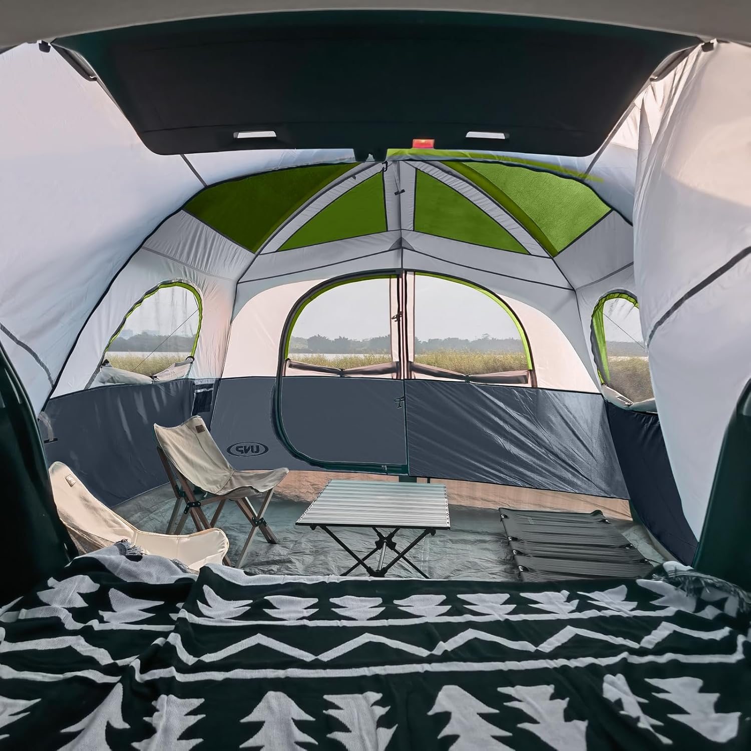 SUV Tent for Camping, 6-Person SUV Tailgate Tent - Easy Set Up with Rainfly, 10'x9'x78in(H) wourant