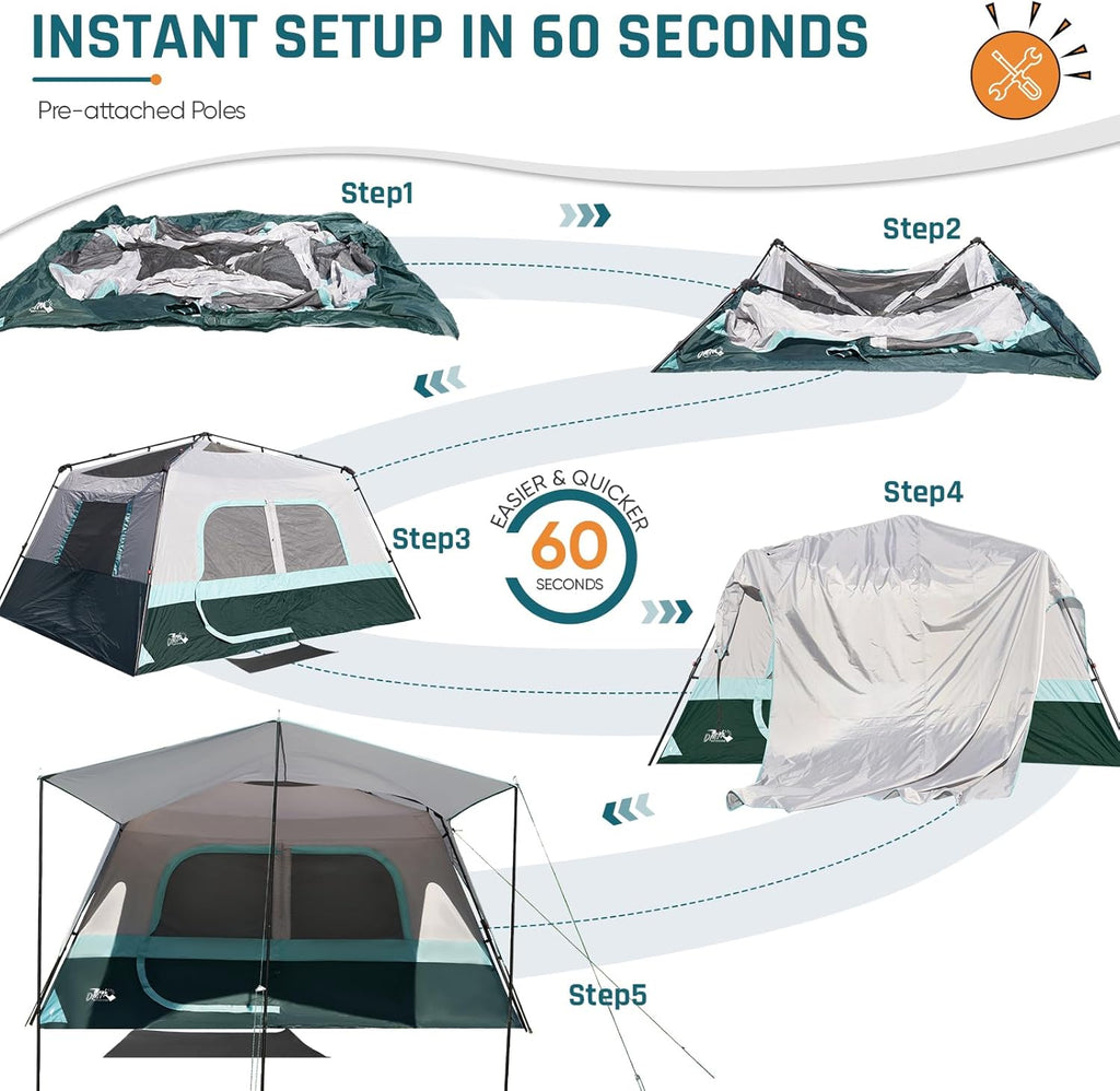 Quick-opening tent, family camping tent, pop-up camping tent, large waterproof tent for outdoor camping wourant