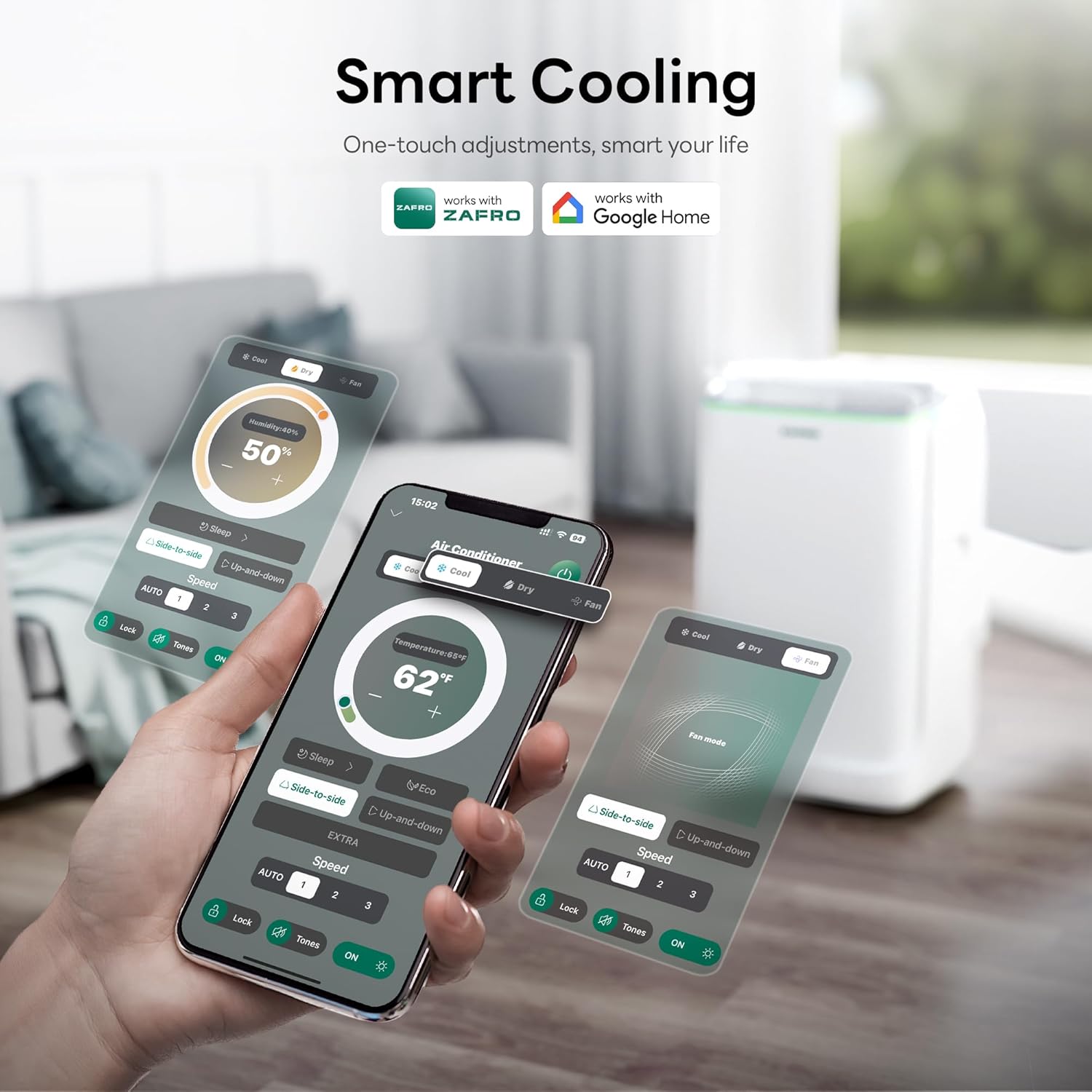 ZAFRO 8,000 BTU Portable Air Conditioners, 4 Modes Portable AC Unit with Fast Cooling/Energy Efficient/Remote/24Hrs Timer for Bedroom/Dorms/Indoor Rooms, White wourant