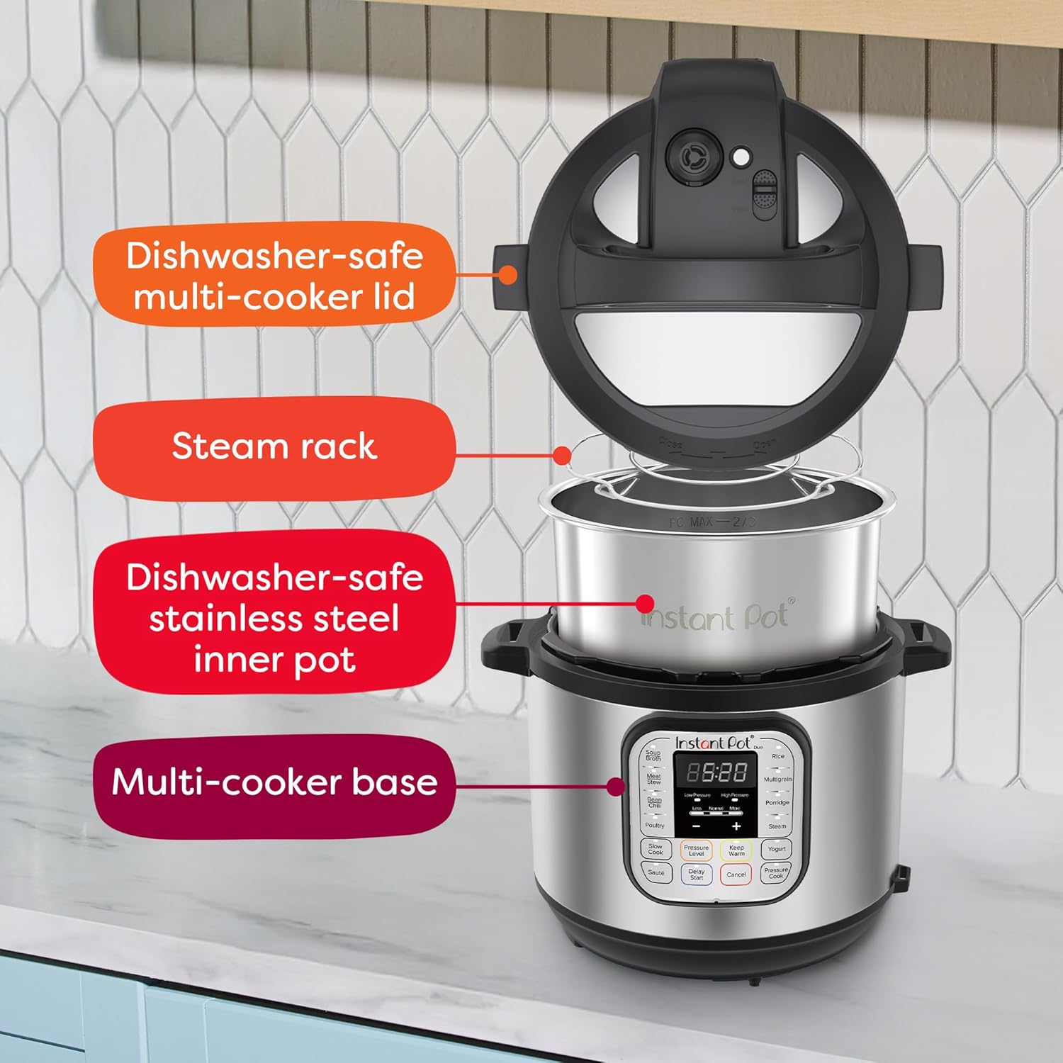 Instant Pot Duo 7-in-1 Electric Pressure Cooker, Slow Cooker, Rice Cooker, Steamer, Sauté Pan, Yogurt Maker, Warmer, and Sterilizer wourant