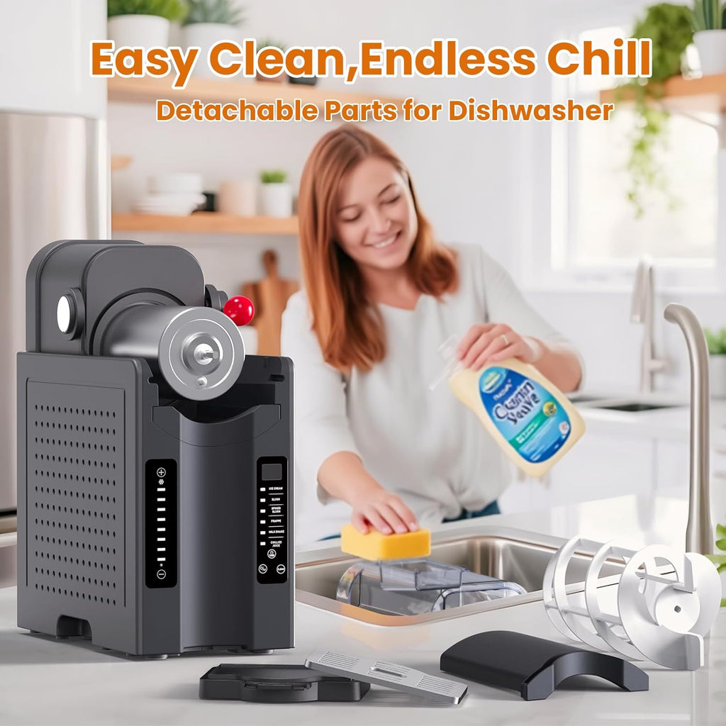 Slushie Machine - Professional Frozen Drink Maker No Ice Needed- Slushy Machine for Home with LED Display - One-Touch Reservation & 6 Pre-set Programs for Frozen Margaritas, Frappés & Ice Cream wourant