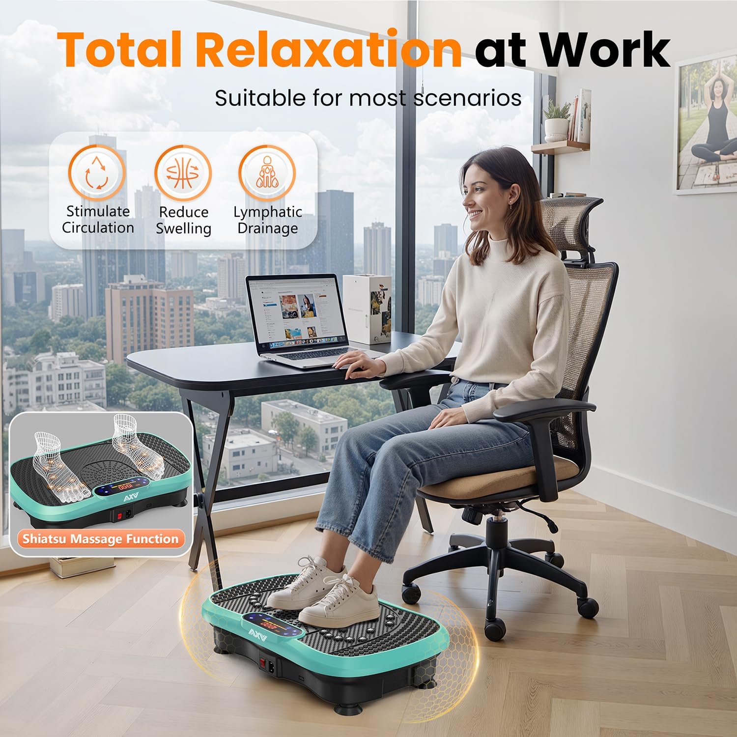 AXV Vibration Plate Fitness Platform Trainer Suitable for men and women to lose weight and burn fat at the gym wourant