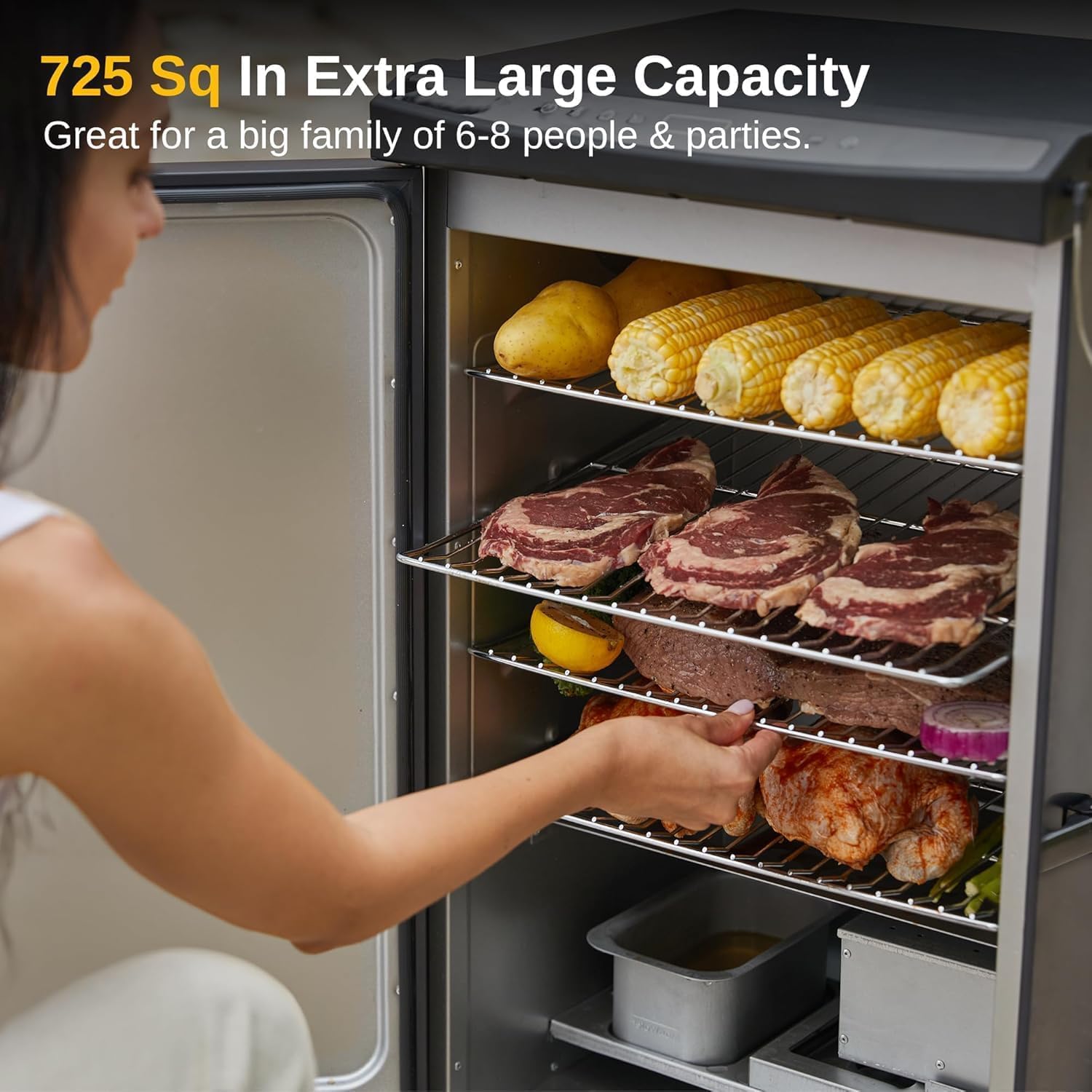 EAST OAK 30" Outdoor Electric Smoker | Built-in meat probe, smokes up to 6 times longer in a single load, side loader for uninterrupted smoking wourant