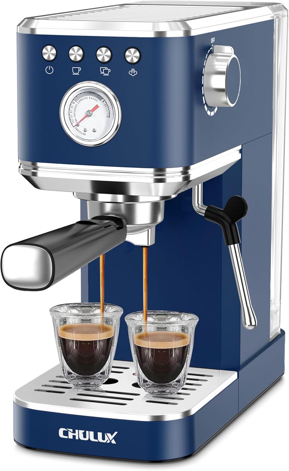 CHULUX Slim Espresso Machine with Milk Frother, 20 Bar Professional Italian Pump Espresso Coffee Machine wourant