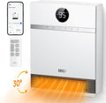 Dreo Smart Wall Heater, IP24 Electric PTC Space Heaters for Indoor Use, 30° Oscillation, Adjustable Thermostat, Remote Control, Works with Alexa, 24H Timer, Easy-mounted for Bedroom, Office, Home wourant