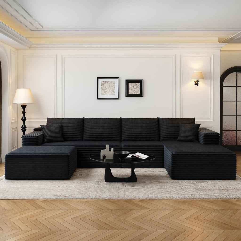 107.5" Cloud Modular Sectional Sofa Couch with L-Shape Chaise,Modern Minimalist Upholstered Couches wourant