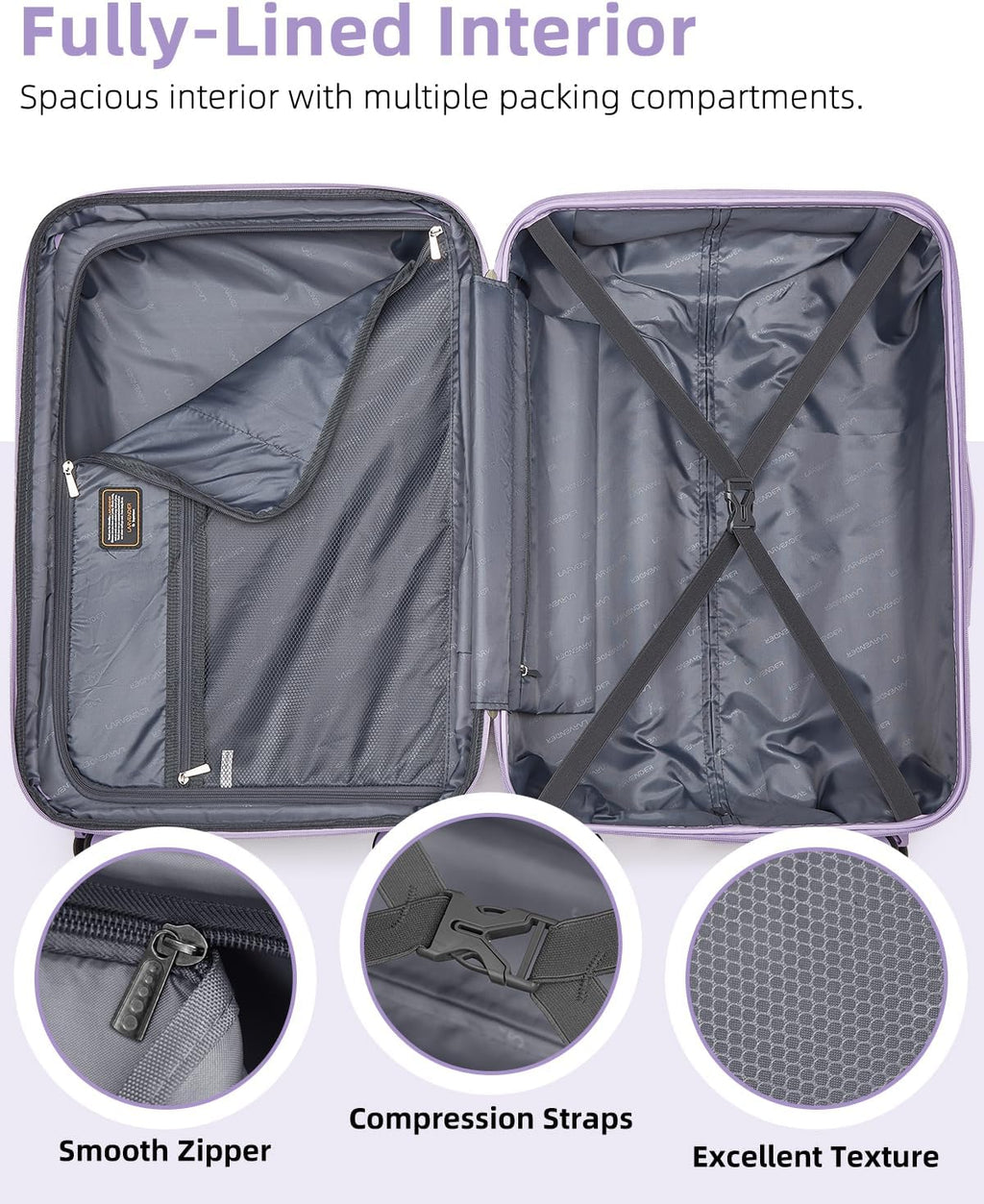 6-piece luggage set, expandable hardshell suitcase set with spinner wheels, lightweight rolling luggage set wourant