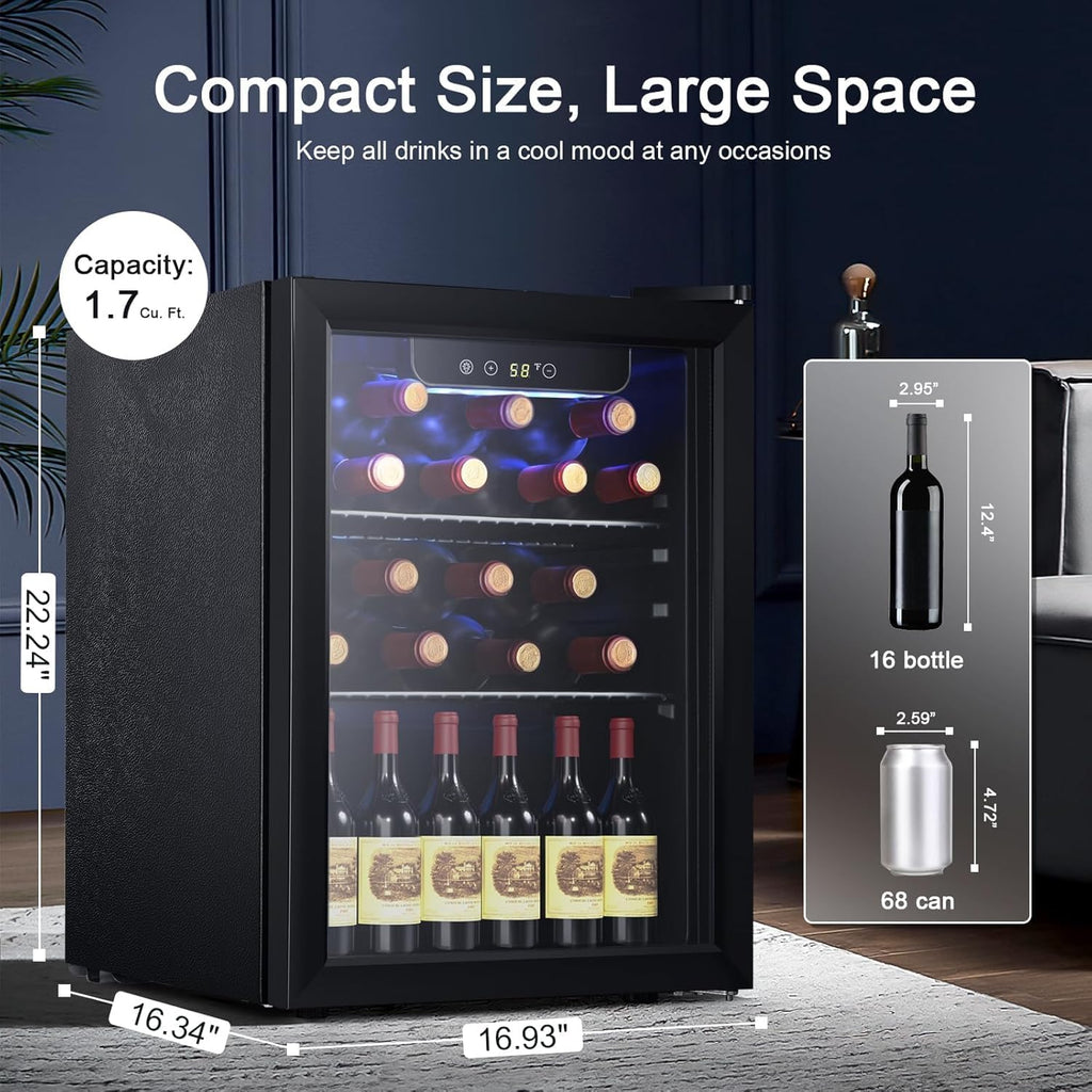 Antarctic Star 26 Bottle 130 Can Wine Cooler Cabinet Beverage Refrigerator Mini Wine Cellar wourant