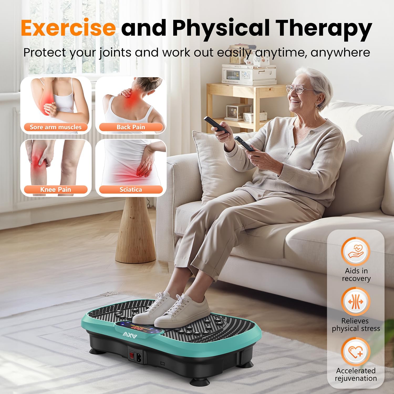 AXV Vibration Plate Fitness Platform Trainer Suitable for men and women to lose weight and burn fat at the gym wourant