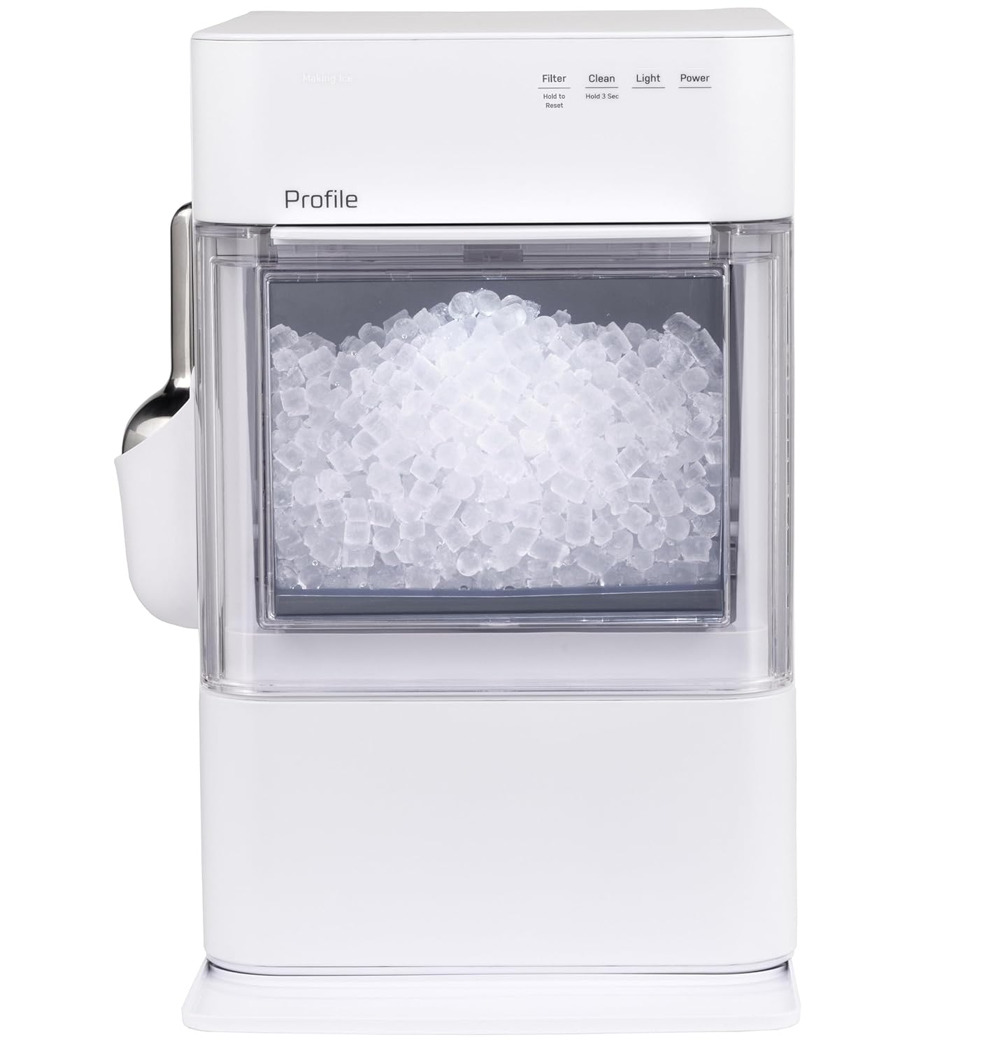 GE Profile Opal 2.0 Ultra Nugget Ice Maker with Scale Inhibiting Filter, Scoop Included, 38 lbs in 24 Hours, Pellet Ice Machine with WiFi & Smart Connected, Stainless Steel woonhhop