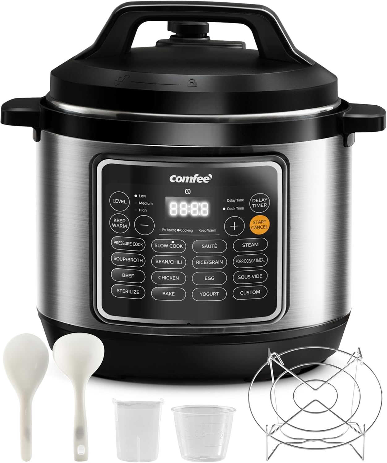 COMFEE Pressure Cooker 8 Quart with 16 Cooking Functions, Olla de Presion Non-Stick Pot wourant