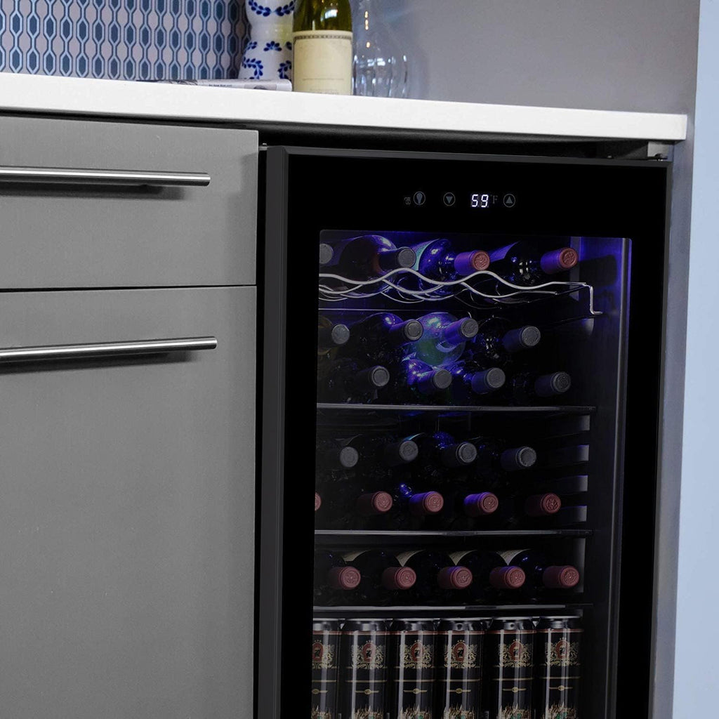 Antarctic Star 26 Bottle 130 Can Wine Cooler Cabinet Beverage Refrigerator Mini Wine Cellar wourant
