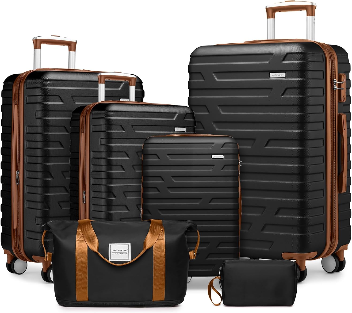 Luggage 6-piece hardshell expandable suitcase lightweight travel carry-on luggage set wourant