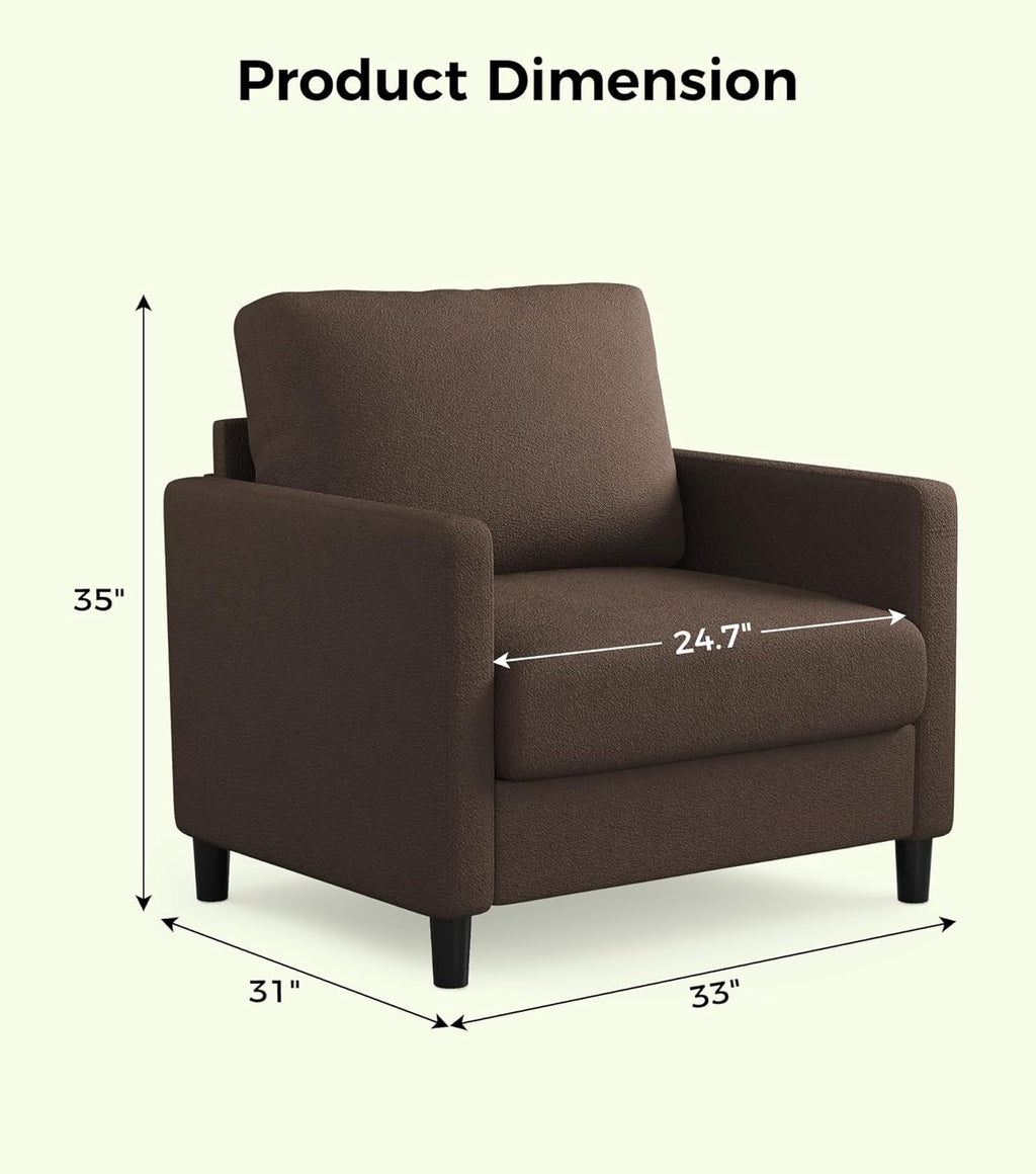 Loveseat Sofa 51" Love Seat Comfy Corduroy Small Loveseat Tool-Free Setup Couch wourant