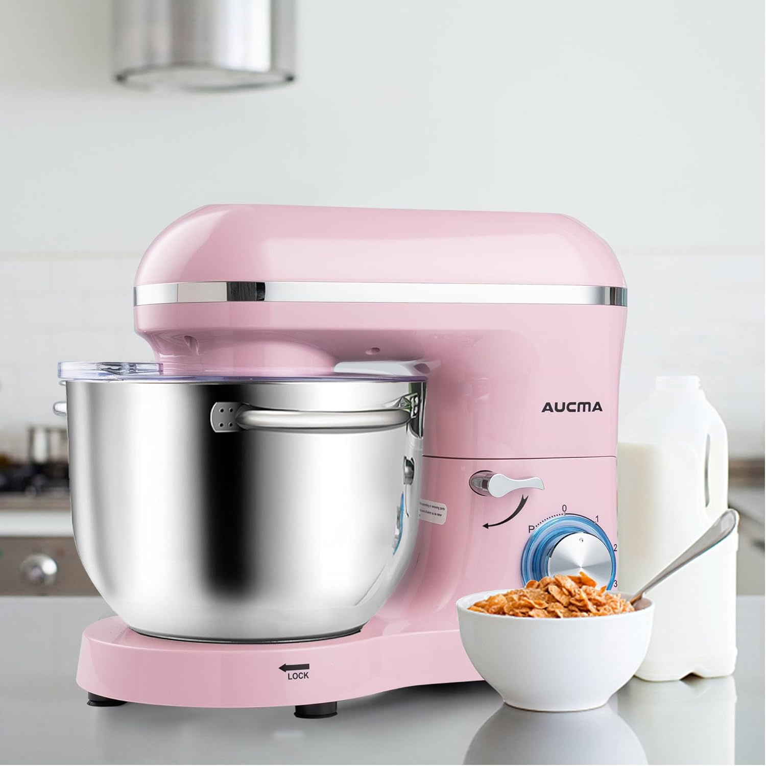 Aucma Stand Mixer,6.5-QT 660W 6-Speed Tilt-Head Food Mixer, Kitchen Electric Mixer with Dough Hook wourant