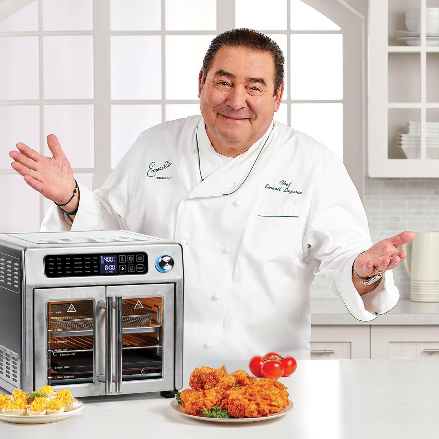 Extra Large French Door Air Fryer Toaster Oven Combo 24 Cooking Functions Digital Controls wourant