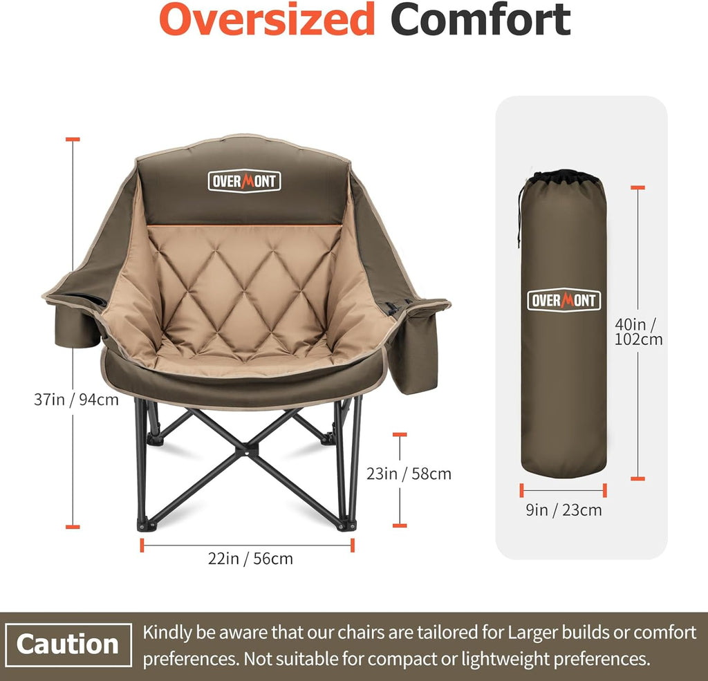 Extra Large Double Camping Chair - 2 Person Comfortable Sofa Chair Adult Loveseat - Heavy Duty Lawn Chair wourant