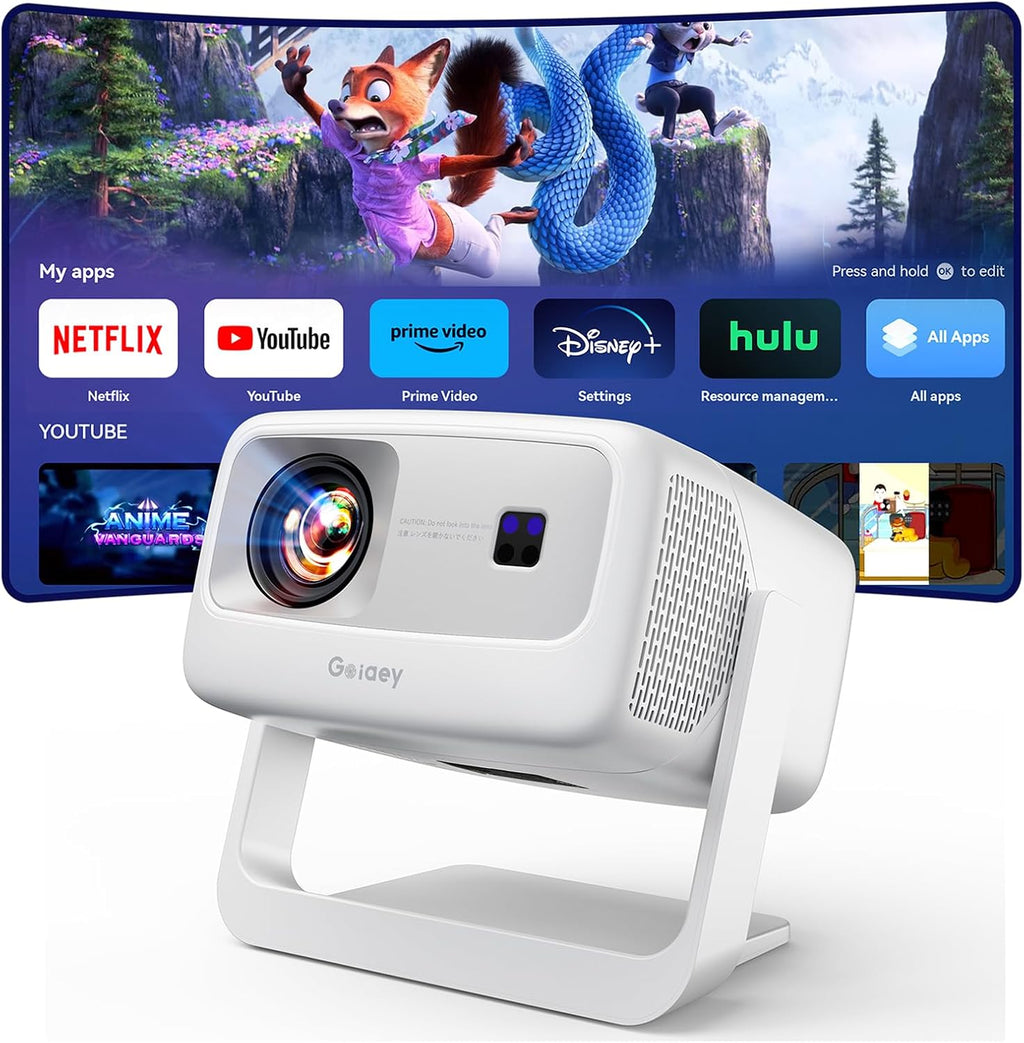 [3000+ Licensed Apps/Live TV/HDR10+/50W DoIby Audio] Smart 4K-Projector with WiFi wourant