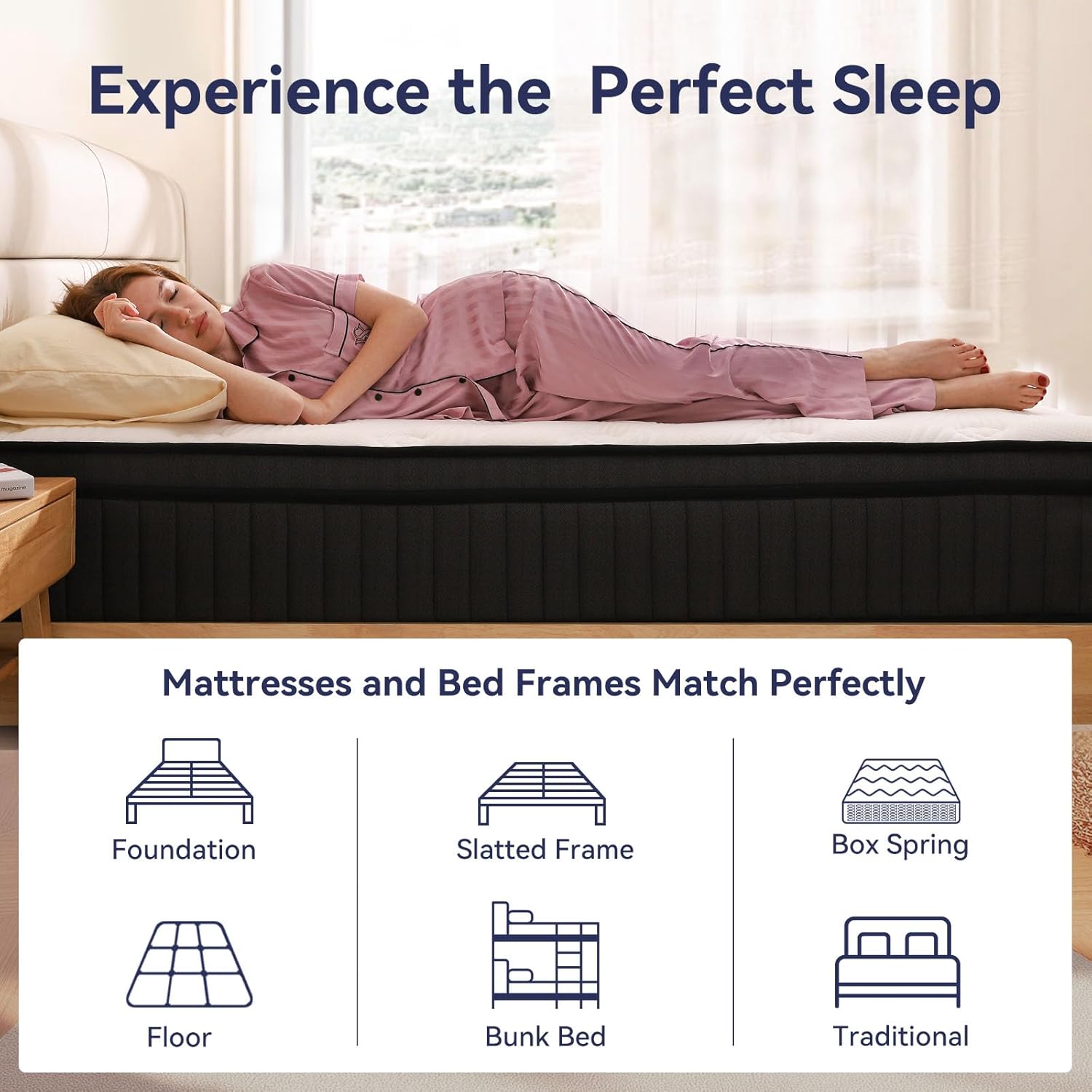 Queen Mattress, 12 Inch Queen Hybrid Mattress in a Box, Upgrade Individually Pocket Springs, Medium Firm, Pressure Relief, Breathable Comfort and Durable, CertiPUR-US Certified wourant