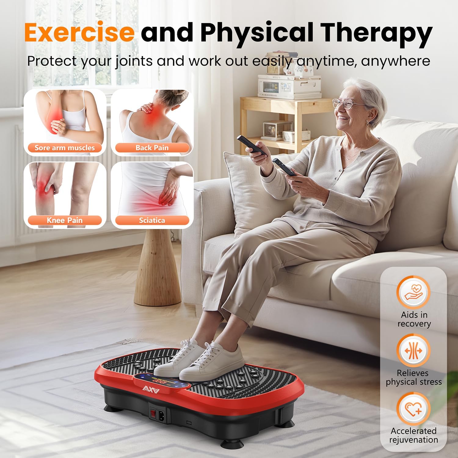 AXV Vibration Plate Fitness Platform Trainer Suitable for men and women to lose weight and burn fat at the gym wourant