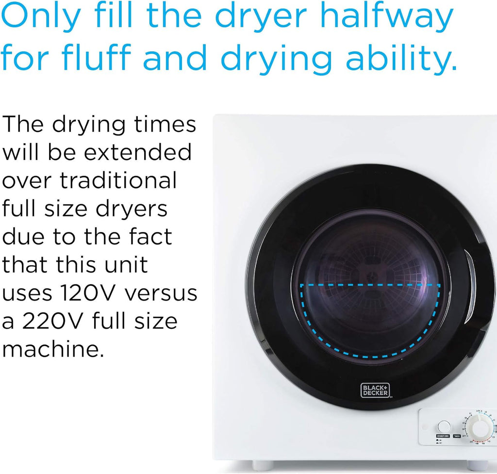Compact Clothes Dryer, 1.5 Cu. Ft. 850W Electric Dryer, 120V Vented Portable Dryer with Stainless Steel Drum, for 5.5 lbs. of clothing for Standard Wall Outlet wourant