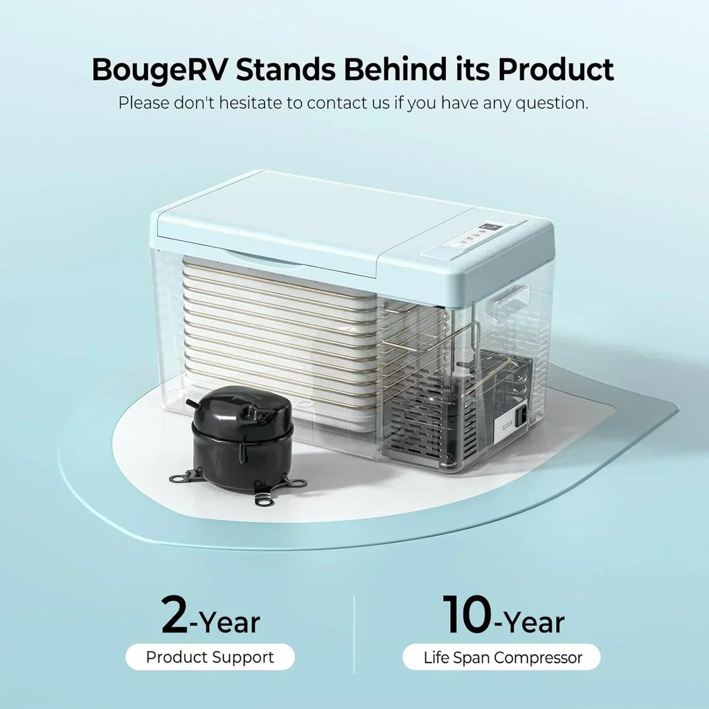 BougeRV 12 Volt Refrigerator 12V Car Fridge 23 Quart Portable Freezer Compressor Cooler wourant
