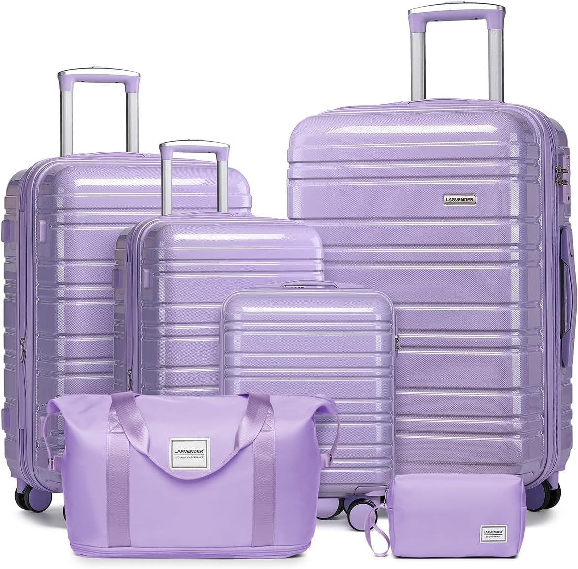 6-piece luggage set, expandable hardshell suitcase set with spinner wheels, lightweight rolling luggage set wourant