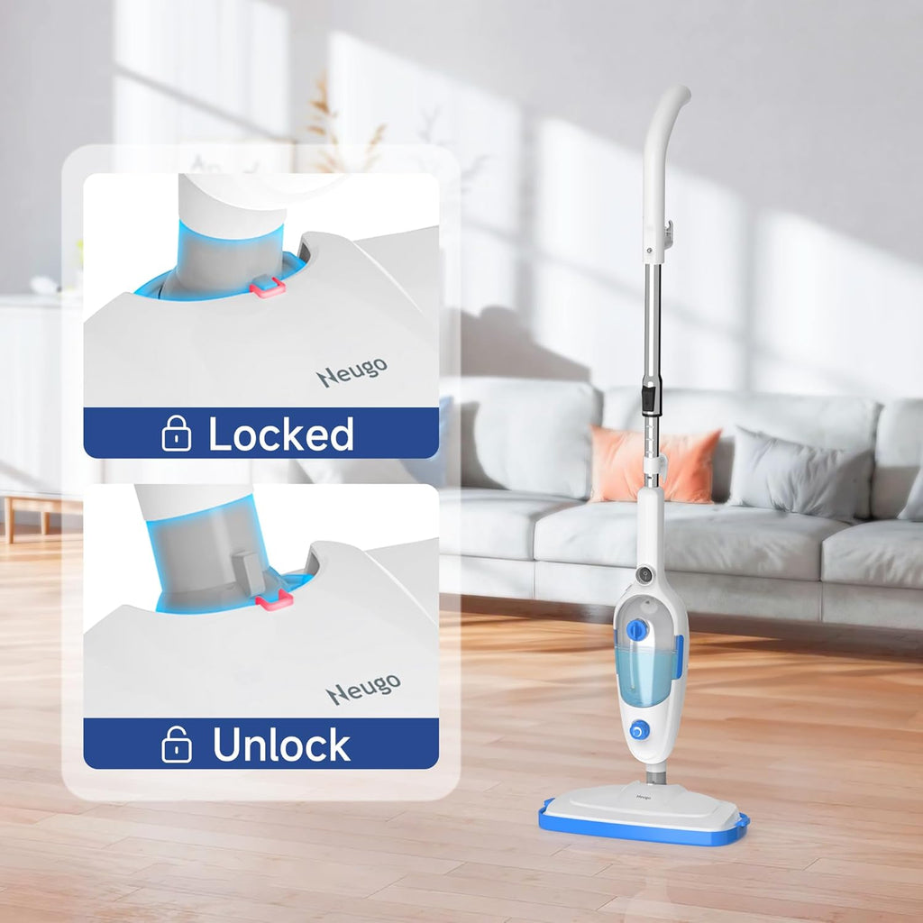 Steam Mop for Hardwood Floor Cleaning, Floor Steamer Cleaner Lightweight for Vinyl, Laminate, Carpet, Tile Hard Floors w/Adjustable Steam Modes & Height, 23ft Cord, 2 Washable Pad wourant