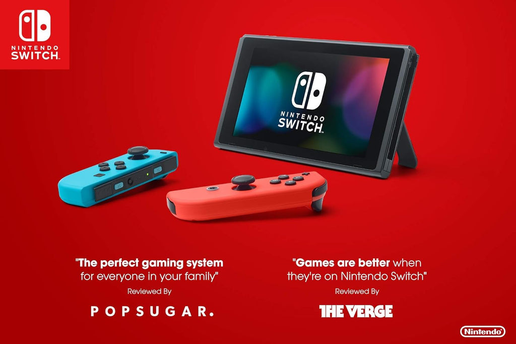 Nintendo Switch Neon Red and Neon Blue Joy-Con (Renewed)