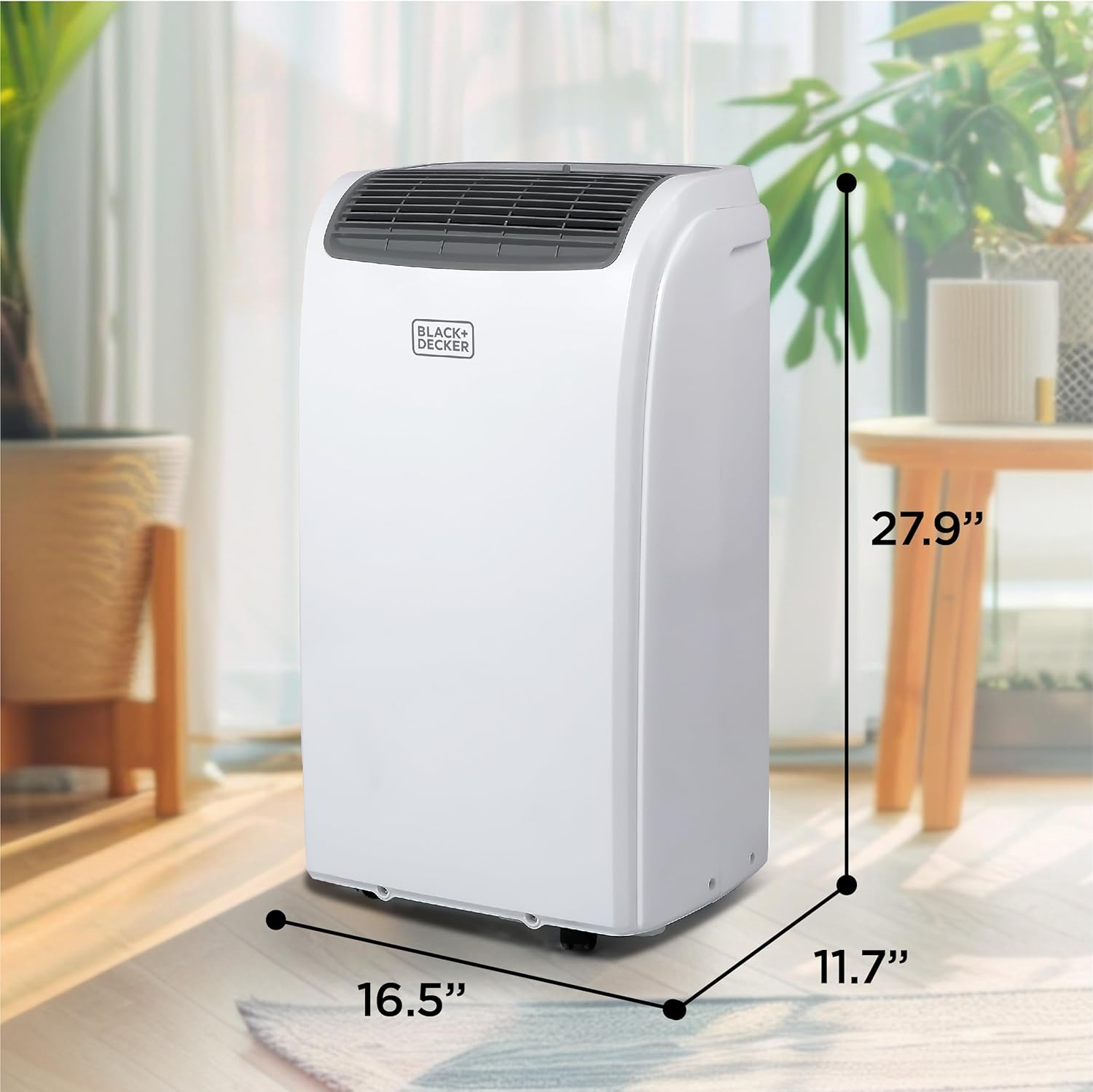 BLACK+DECKER Smart Portable Air Conditioner, 12,000 BTU for Rooms up to 550 Sq. Ft., Smart Portable AC with Follow Me Remote and Window Kit, BPACT12WT, White woonhhop
