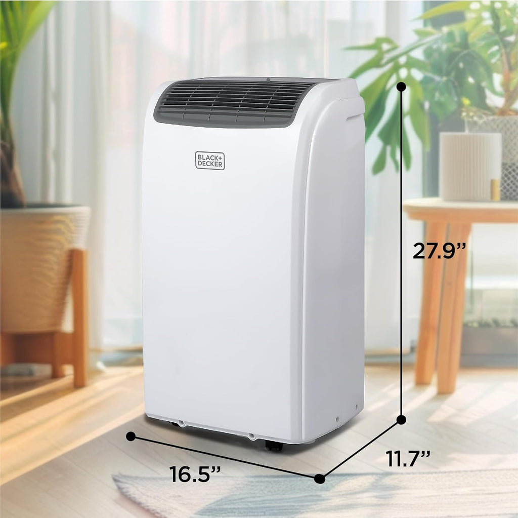 BLACK+DECKER Smart Portable Air Conditioner with Heat, 12,000 BTU Cooling, 9,000 BTU Heating for Rooms up to 550 Sq. Ft., Follow Me Remote, BPACT12HWT, White woonhhop