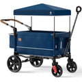 EVER ADVANCED Side-unzip Wagon Stroller for 2 Kids, Push Pull Stroller with Adjustable Handle, Easy Access Front Zipper Door, 5-Point Harness Removable UV-Protection Canopy Shock-Absorbing Wheels,Grey wourant