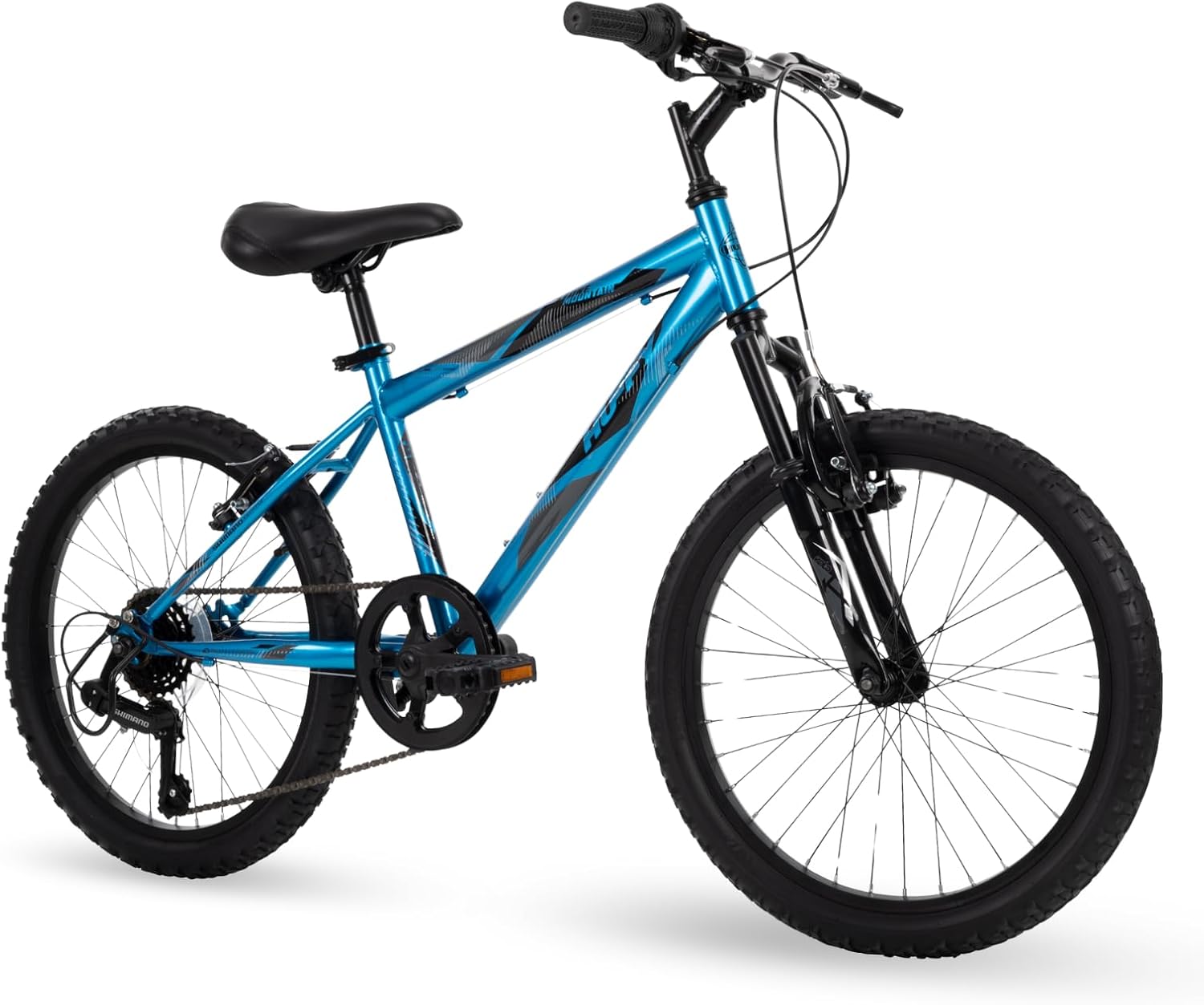 Huffy Stone Mountain Hardtail Mountain Bike for Boys/Girls/Men/Women, 20"/24"/26" Sizes, 6 or 21 Speed Shimano Twist Shifting, Front or Dual Suspension, Comfort Saddle, Sleek Colors wourant