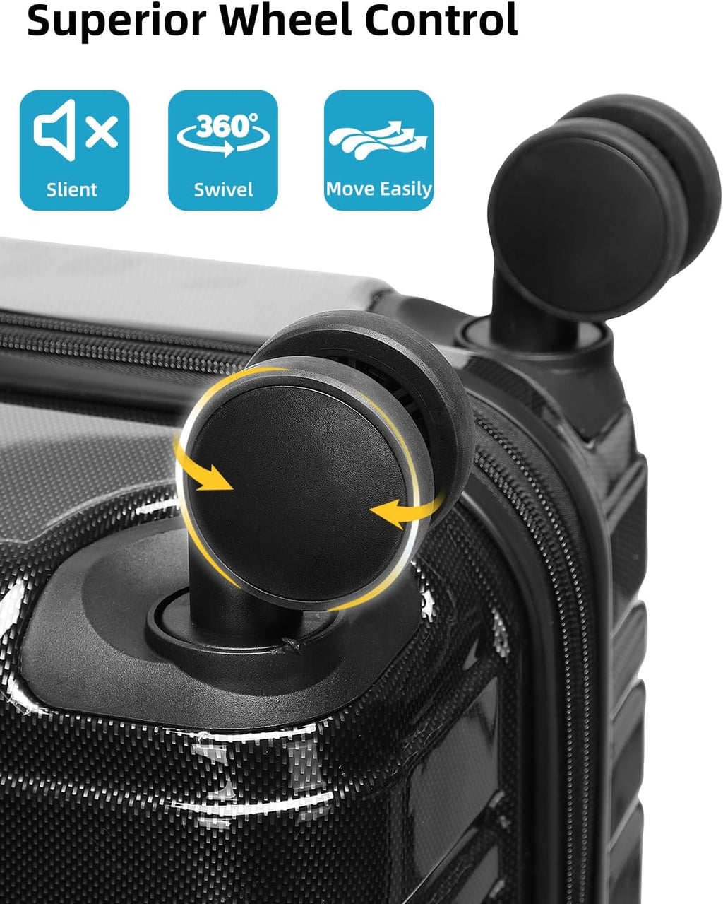 6-piece luggage set, expandable hardshell suitcase set with spinner wheels, lightweight rolling luggage set wourant