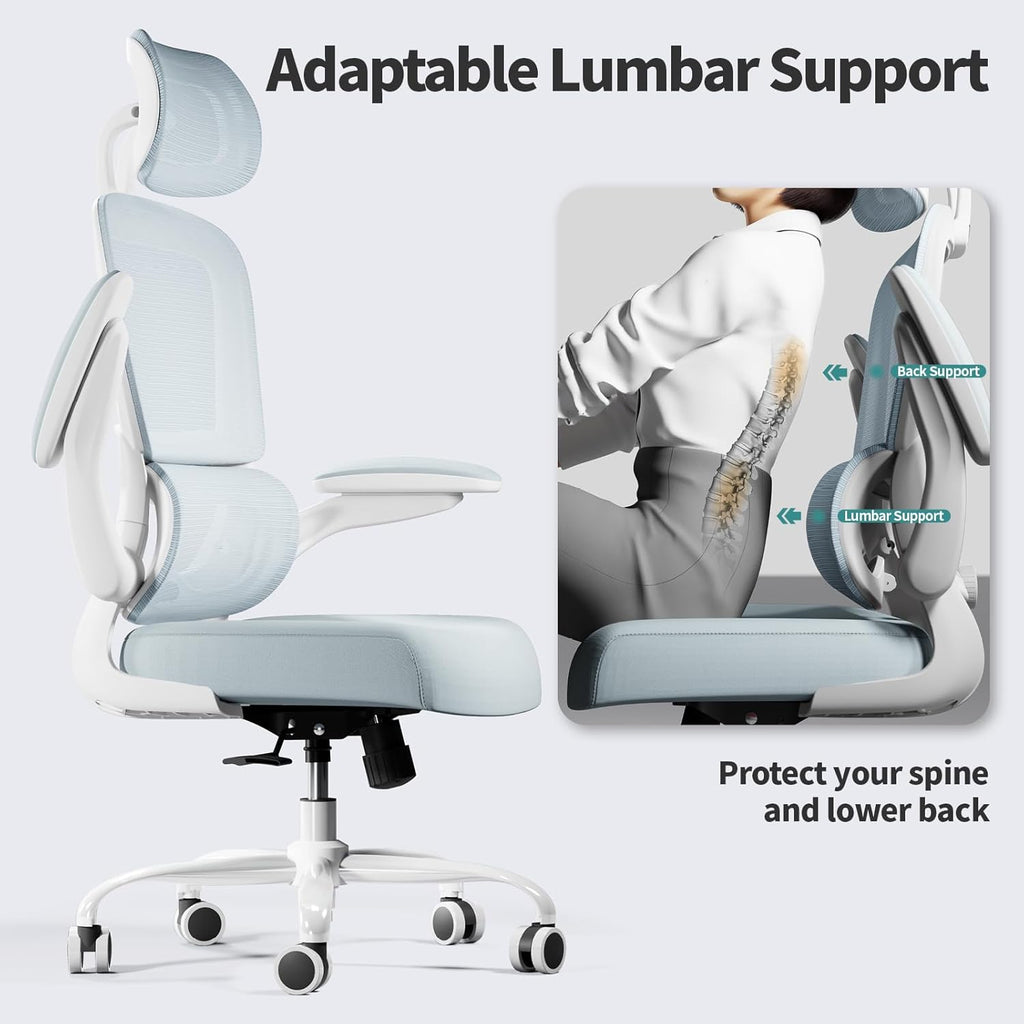 Office Chair Ergonomic Desk Chair, 330 lbs Home Mesh Desk Chair with Wheels, Comfortable Gaming Chair, High Back Office Chair wourant